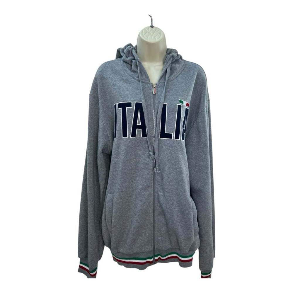 h.i.p. Italia Heather Gray Hoodie Full Zip with Pockets - Picture 2 of 9